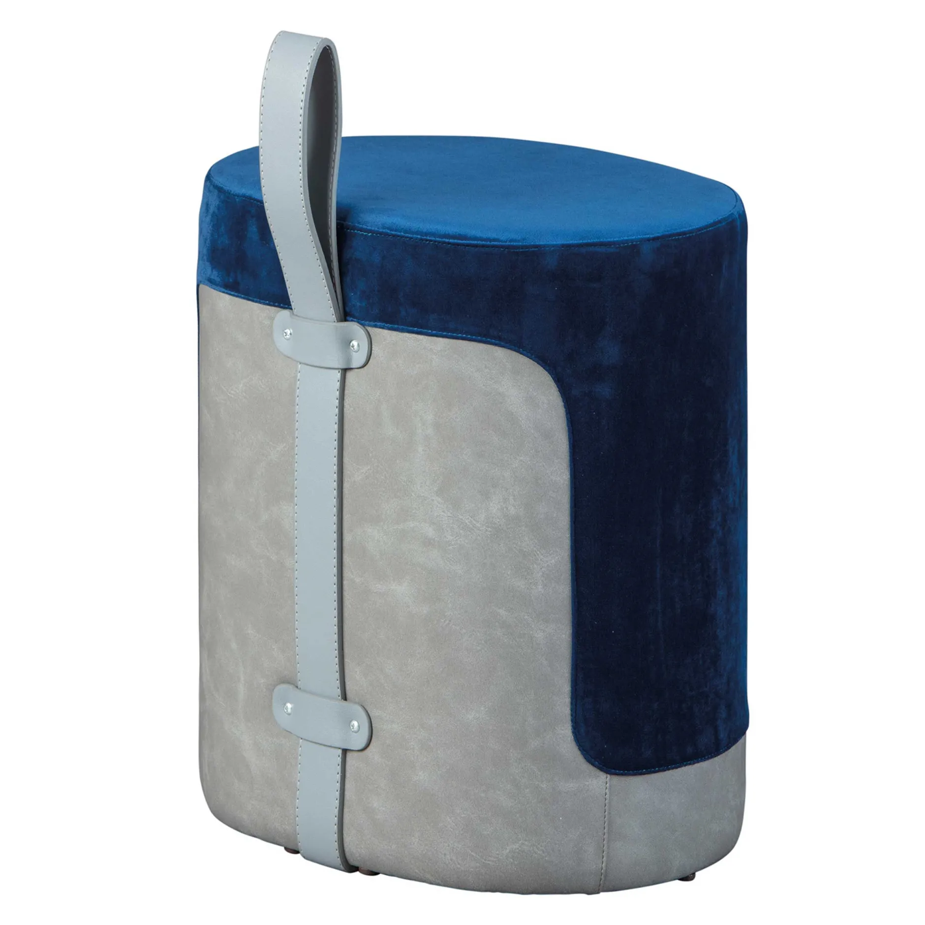 Fußhocker Osane Samt - blau