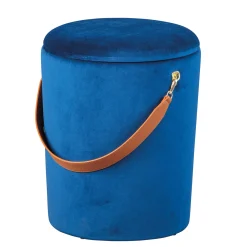 Fußhocker Papua mit Deckel - blau