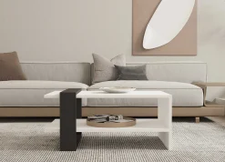 Funda Couchtisch | 100 % MELAMIN | Anthrazit, Weiß