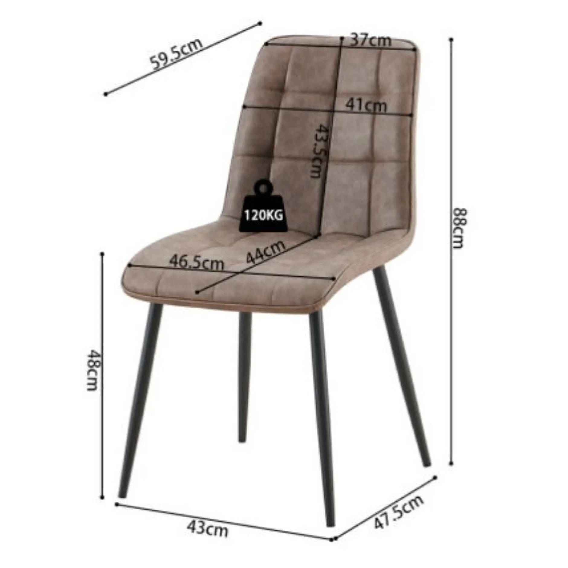 Furax Stuhl | 47 x 60 x 88 cm | Dunkelbraun
