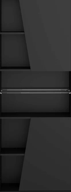 Gaming Bücherregal 67cm mit LED-Leiste - schwarz