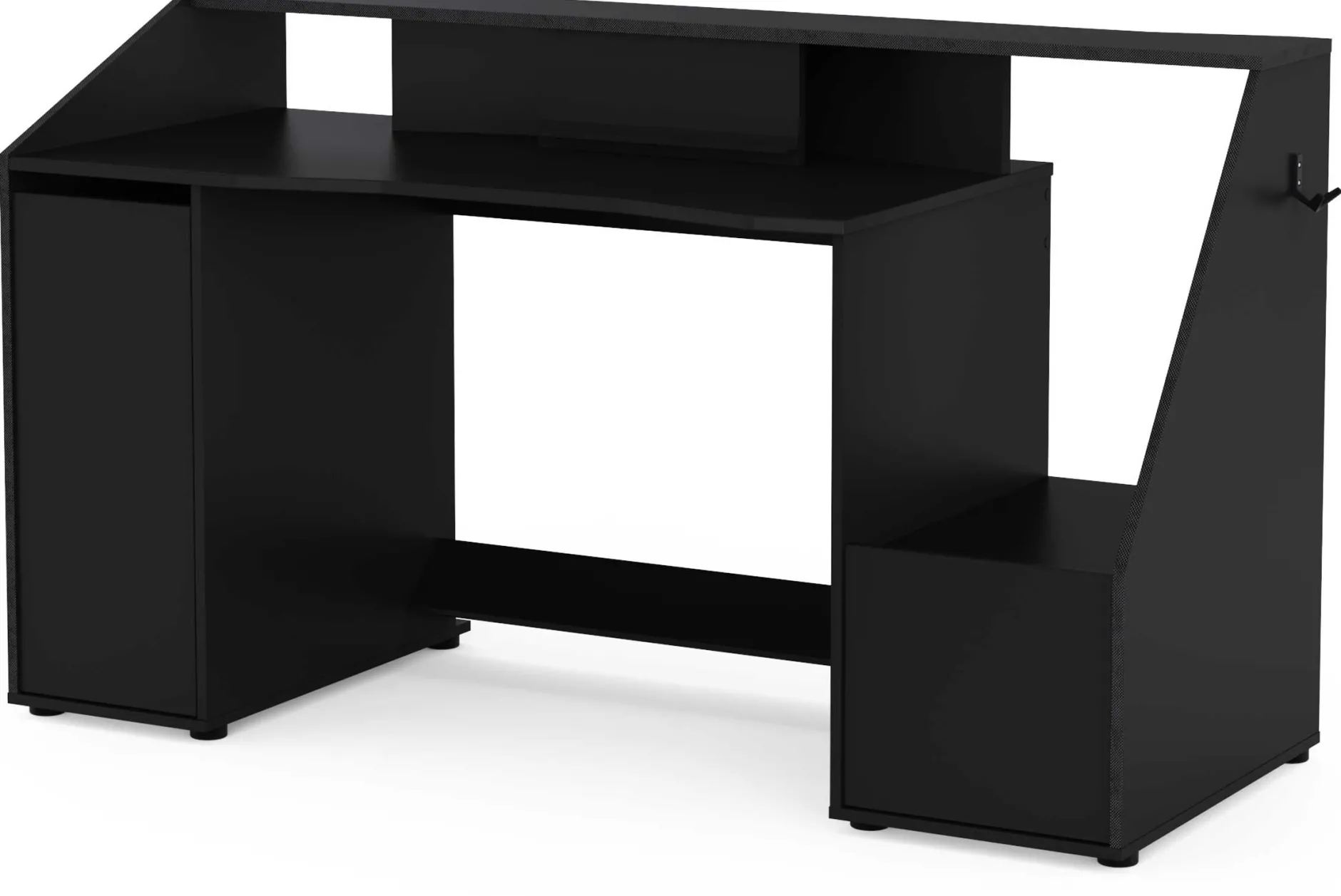 Gaming Schreibtisch Iron - 163x67x95cm - mit Ablage - schwarz
