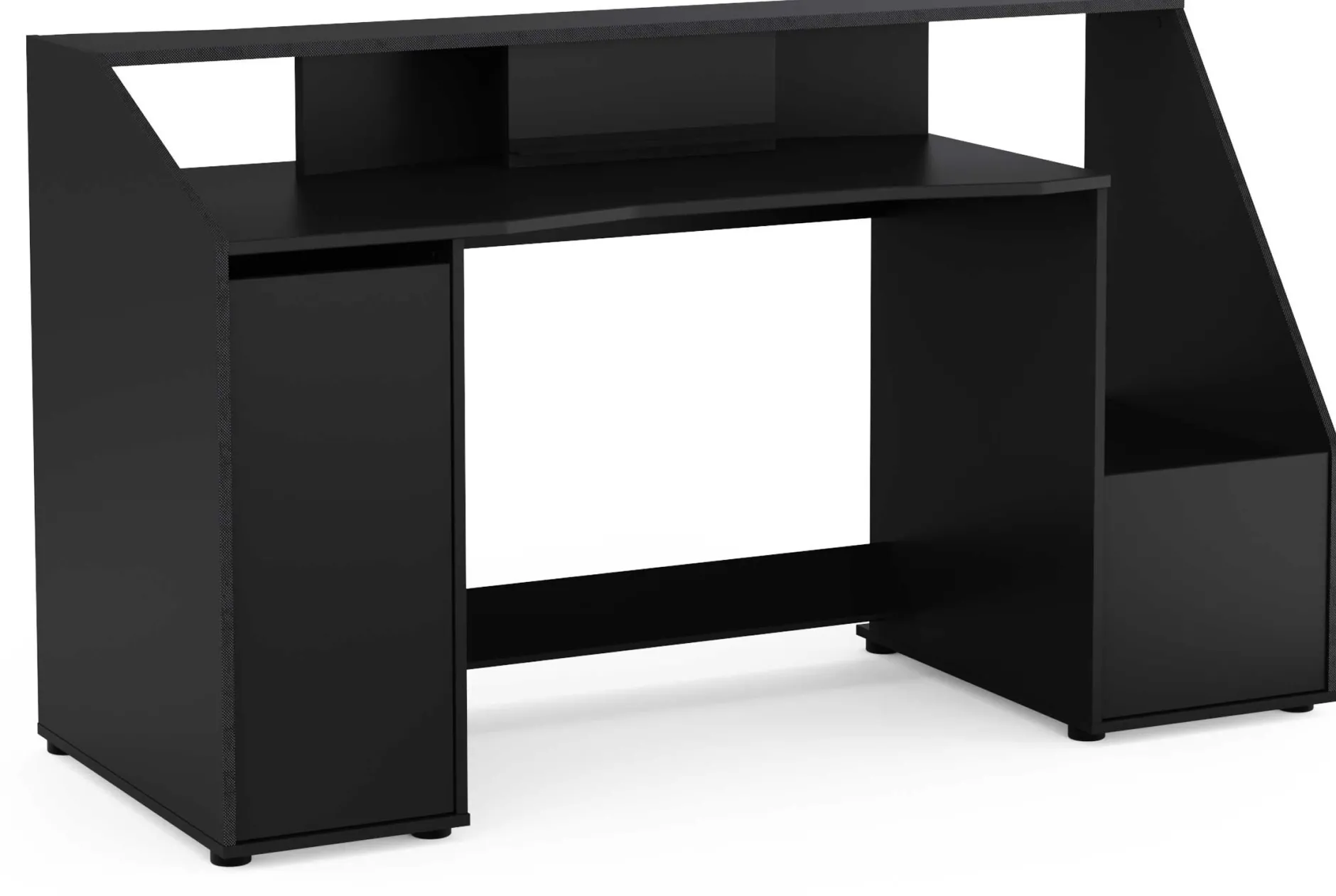 Gaming Schreibtisch Iron - 163x67x95cm - mit Ablage - schwarz