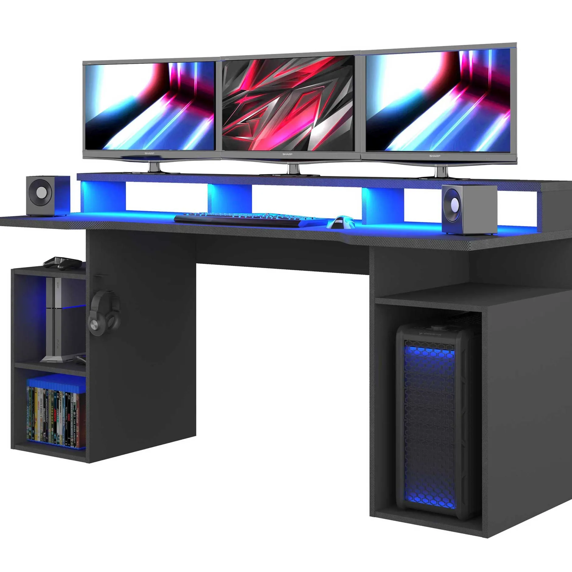 Gaming-Schreibtisch Tadic 178cm - grau