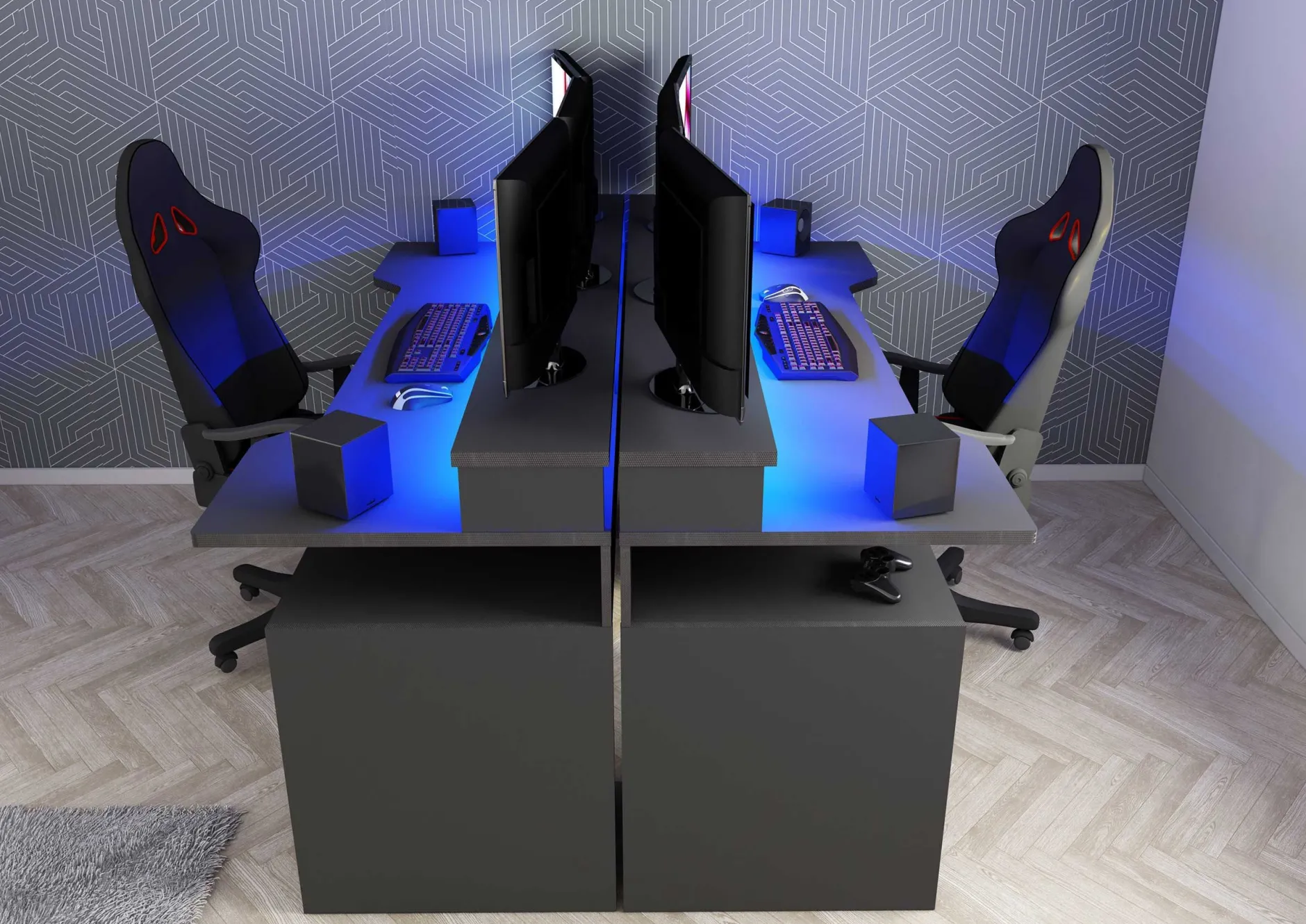 Gaming-Schreibtisch Tadic 178cm - grau