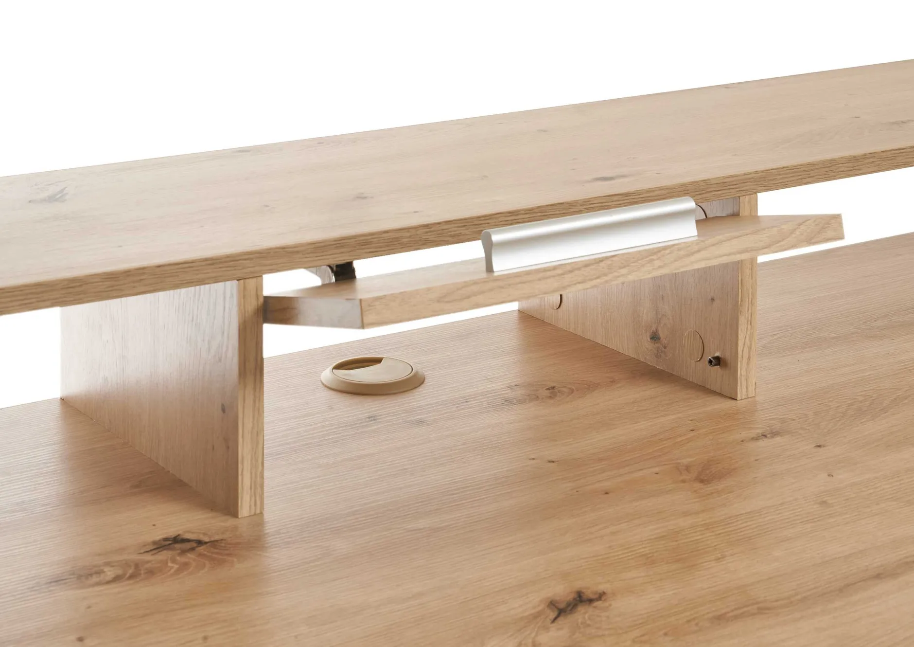 Gaming-Schreibtisch Tudi inkl. Lampe - grau/holz