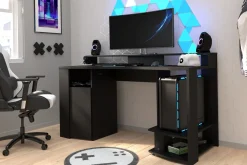 Gaming-Tisch 152cm mit LED-Leiste - schwarz