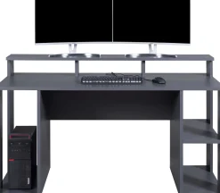 Gaming-Tisch Match Point | 160 x 91 x 76,5 cm | Farbe: Anthrazit | Mit Ablagefläche