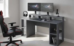 Gaming-Tisch Match Point | 160 x 91 x 76,5 cm | Farbe: Anthrazit | Mit Ablagefläche