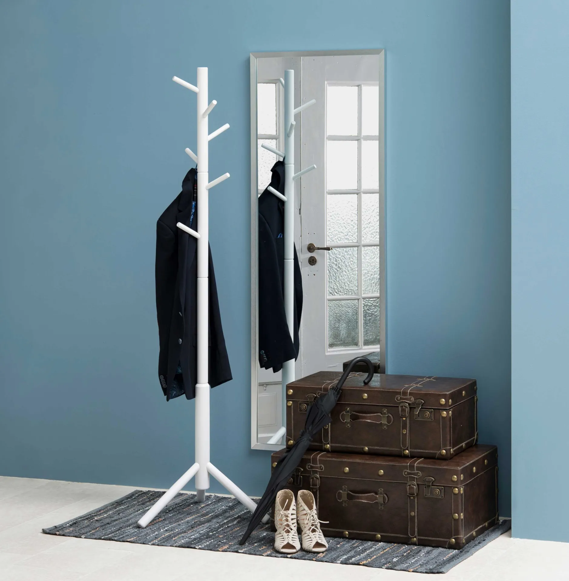 Garderobe Hannover - weiß lackiertes Holz
