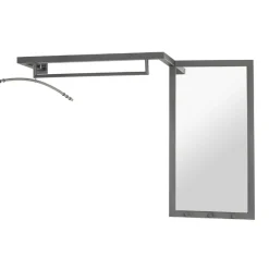 Garderobenstange mit Spiegel Kimberly - 108x26x75 cm - Stahl/Anthrazit