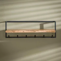 Garderobenständer Edge 6 Haken mit Hutablage - Akazie