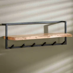 Garderobenständer Edge 6 Haken mit Hutablage - Akazie