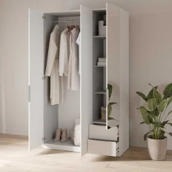 Garderobe Spectre 120cm mit Spiegel - matt weiß