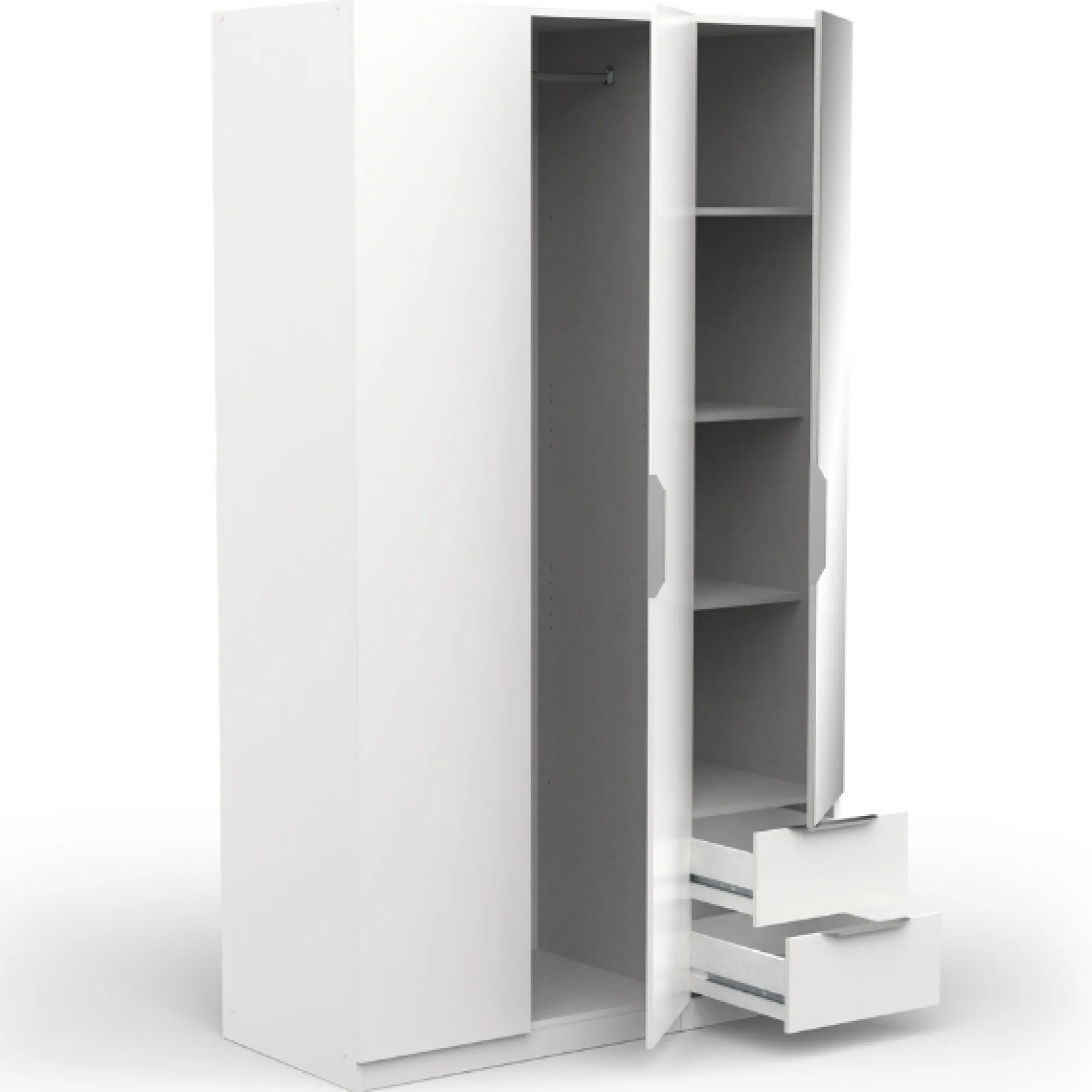 Garderobe Spectre 120cm mit Spiegel - matt weiß