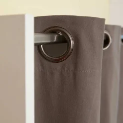 Garderobe Spike 112/185cm mit Vorhang - weiß/taupe
