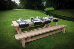 Gartenbank Broome Gescova - Altes Teakholz - 78x300x120 cm - Braun