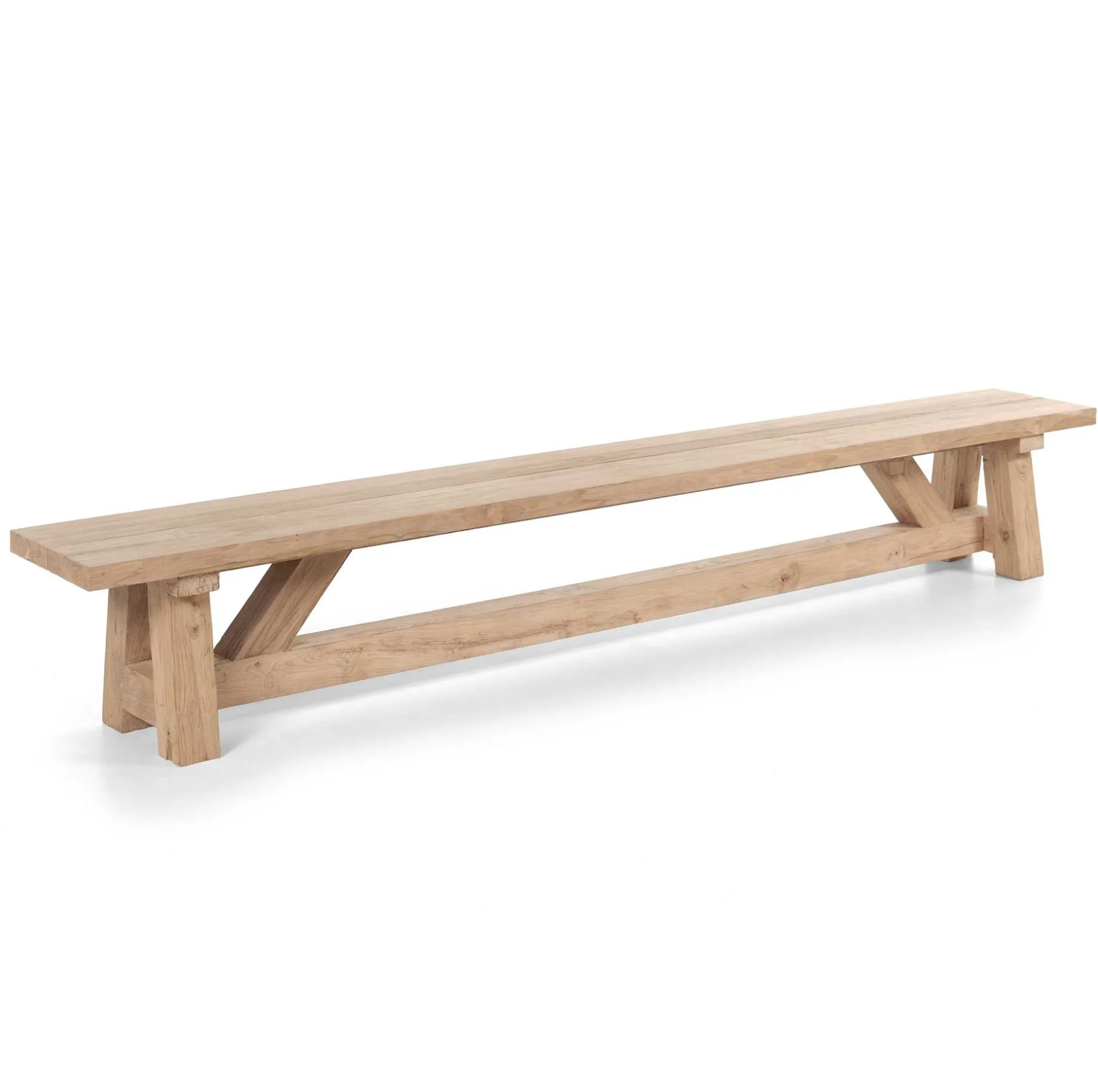 Gartenbank Broome Gescova - Altes Teakholz - 78x300x120 cm - Braun