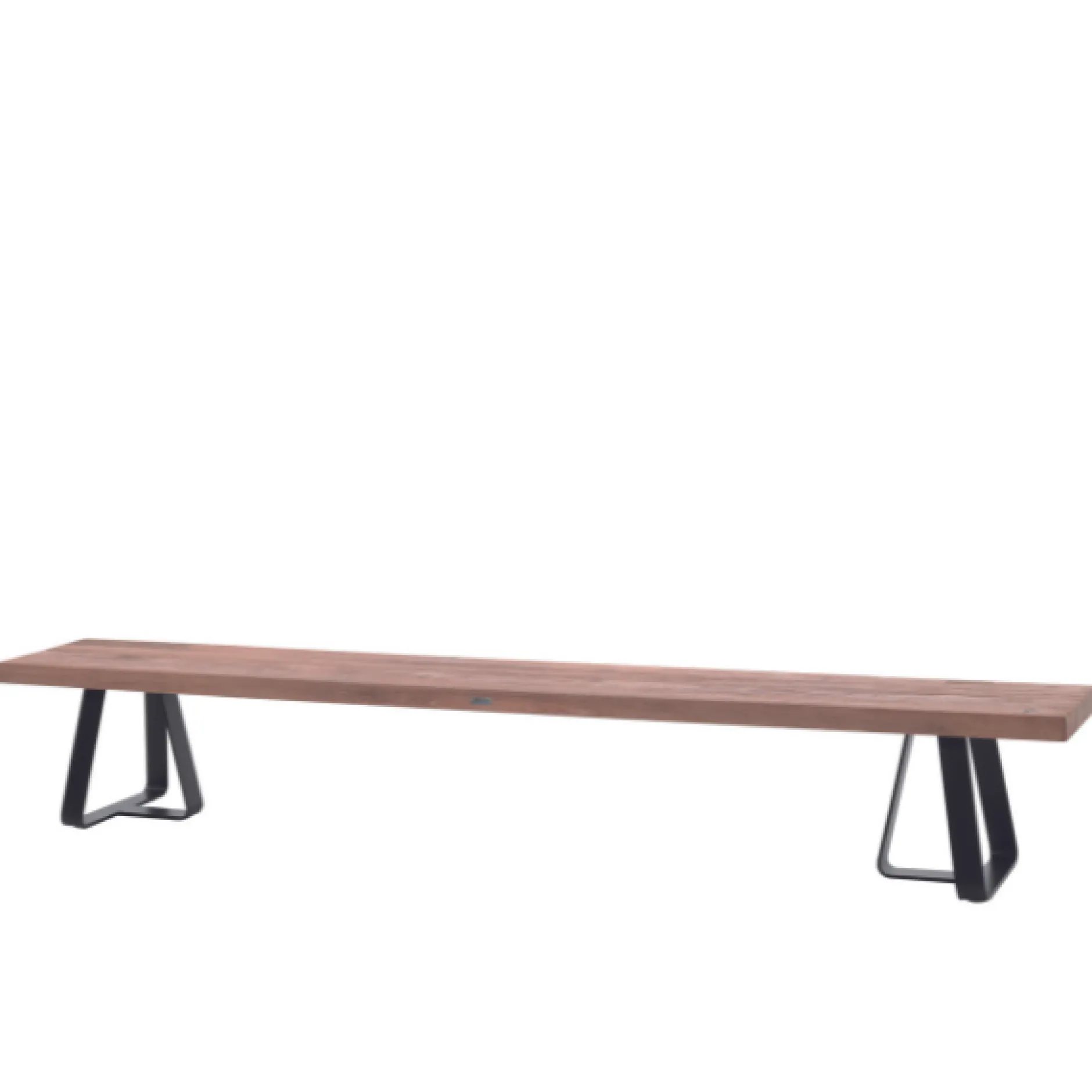 Gartenbank Margarite Gescova - 300 cm Teakholz und Eisen - Schwarz