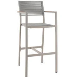 Garten-Barhocker Arriba Gescova - Beige Aluminium & Teak - 55x61x108cm