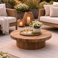 Garten Couchtisch Noah Gescova - Teakholz - Ø75 x 30 cm - Braun