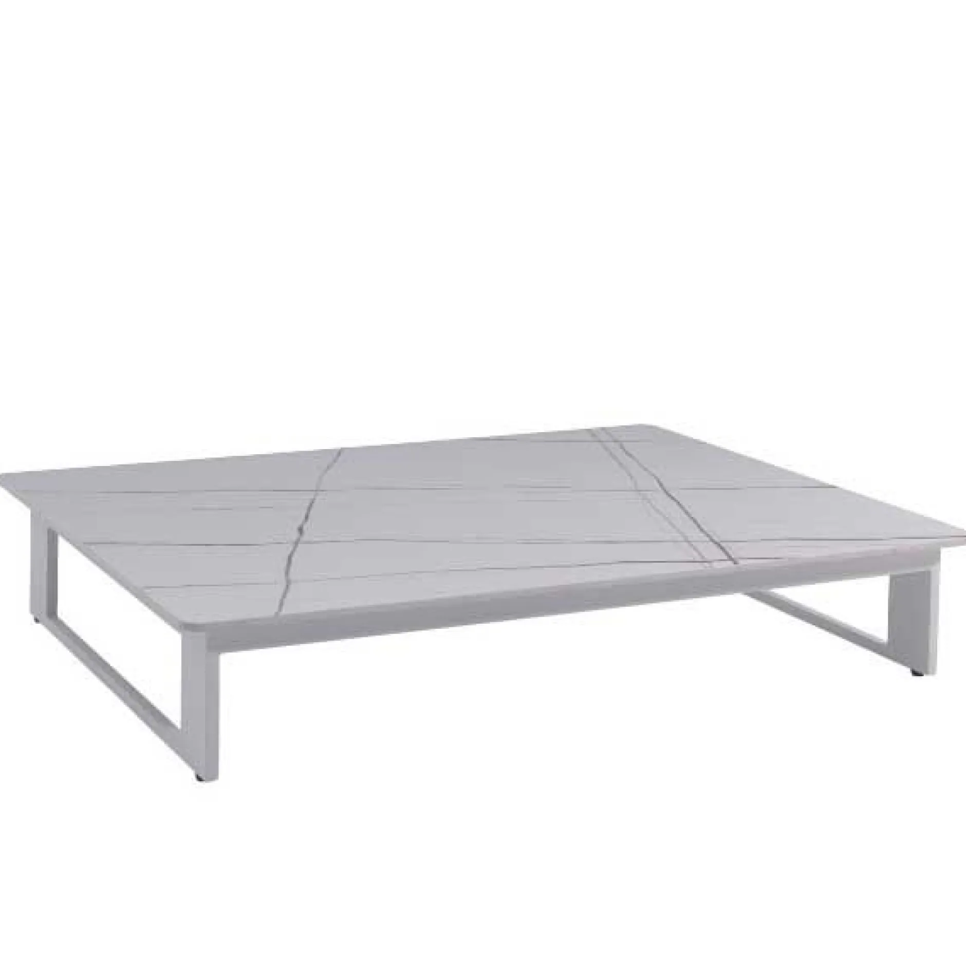 Garten-Couchtisch Raphael Gescova - Aluminium - 140x90x25 cm - Hellgrau
