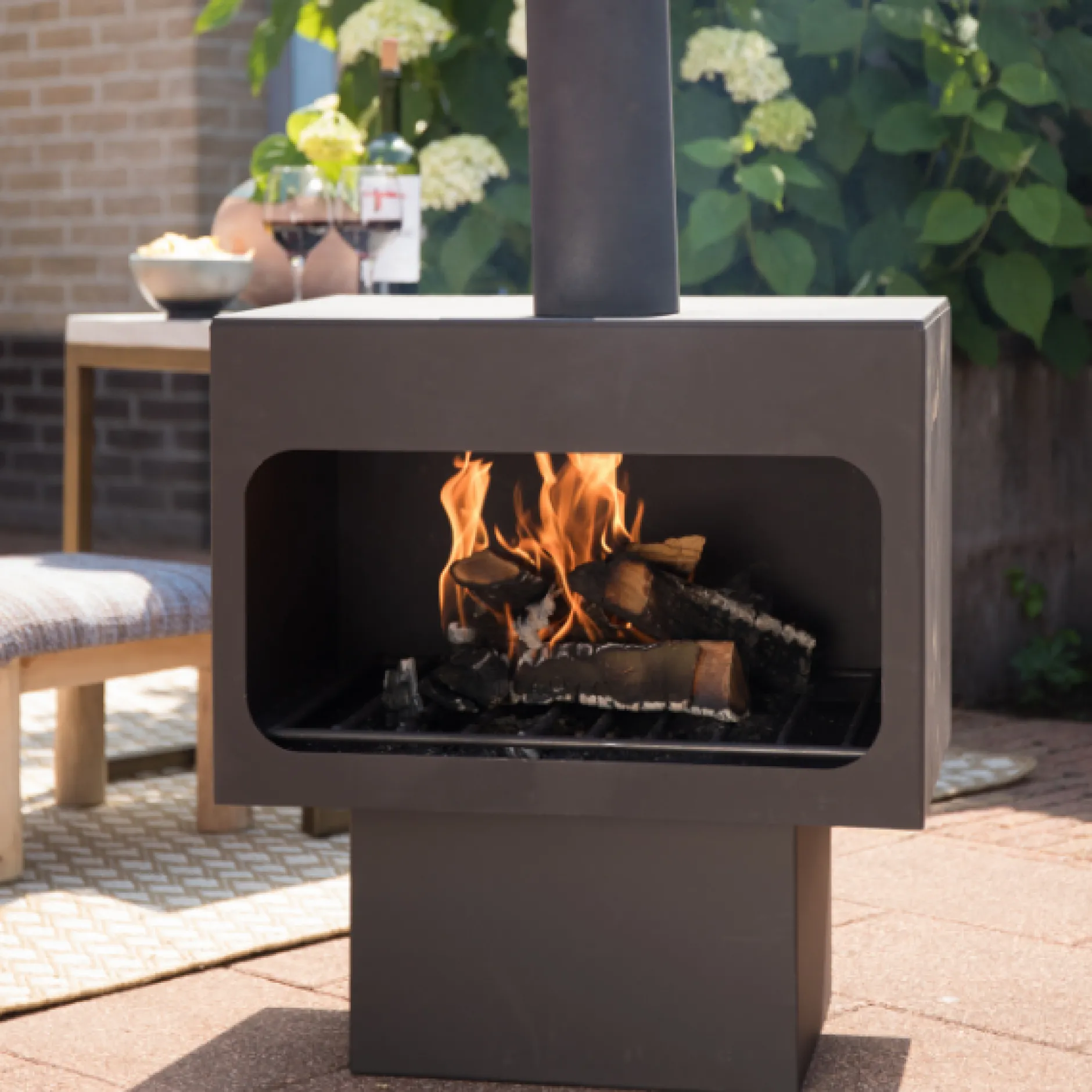 Gartenfeuer Dakota XL Stahl - schwarz