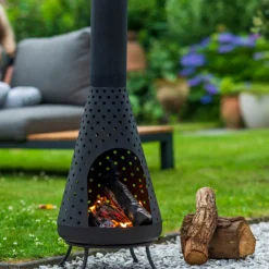 Gartenfeuer Nafi 35x108cm Stahl - schwarz