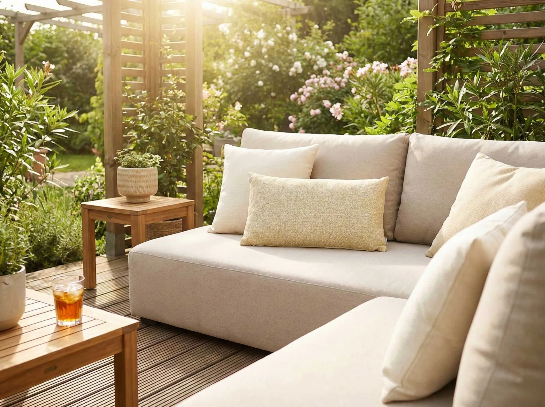 Gartenkissen Catania Gesco - Gelb - 60x35x20 cm - Stoff