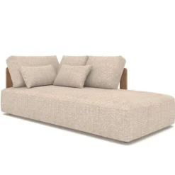 Gartenliege Evanilson Gescova - Beige, Textileen & Holz, 208x100x58 cm