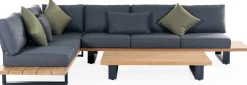 Garten-Lounge-Set Valdez Gescova - Aluminium und Texlene - 2 Sofas & Couchtisch - Anthrazit