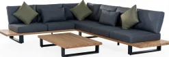 Garten-Lounge-Set Valdez Gescova - Aluminium und Texlene - 2 Sofas & Couchtisch - Anthrazit