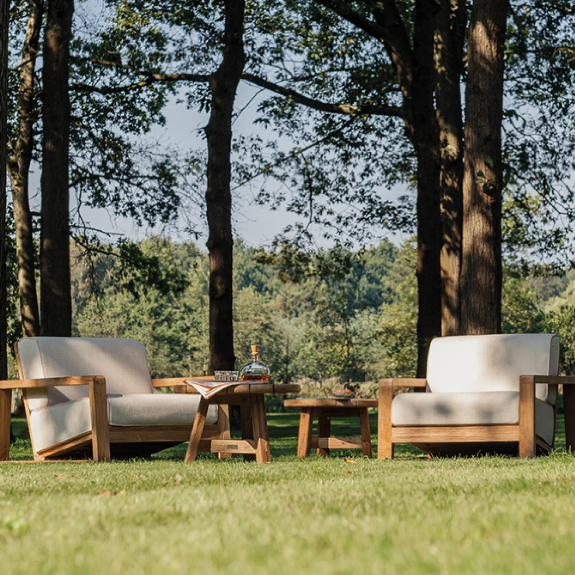 Garten-Sessel London Gescova - Teakholz & Sunbrella - 82x98x68cm - Beige Braun