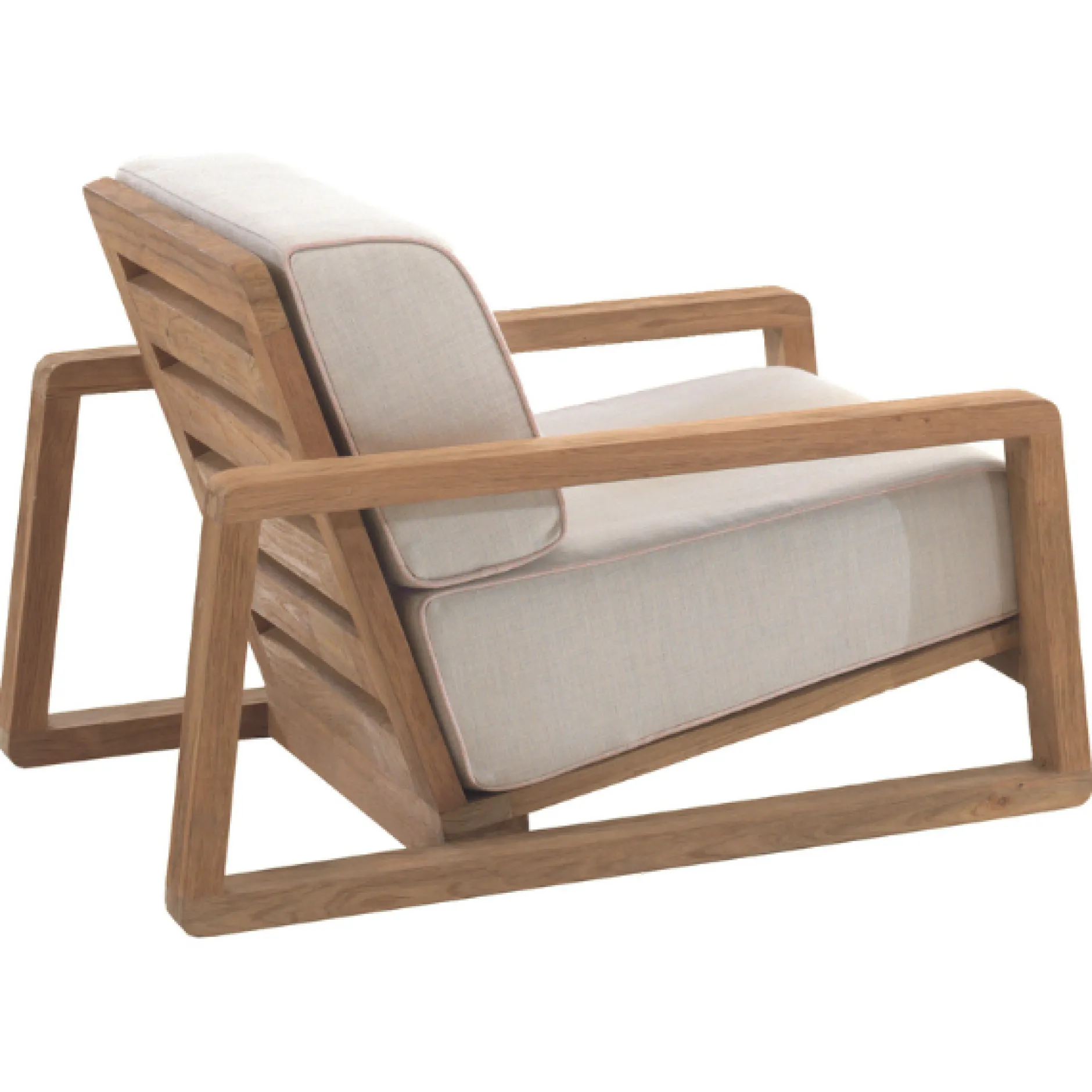 Garten-Sessel London Gescova - Teakholz & Sunbrella - 82x98x68cm - Beige Braun