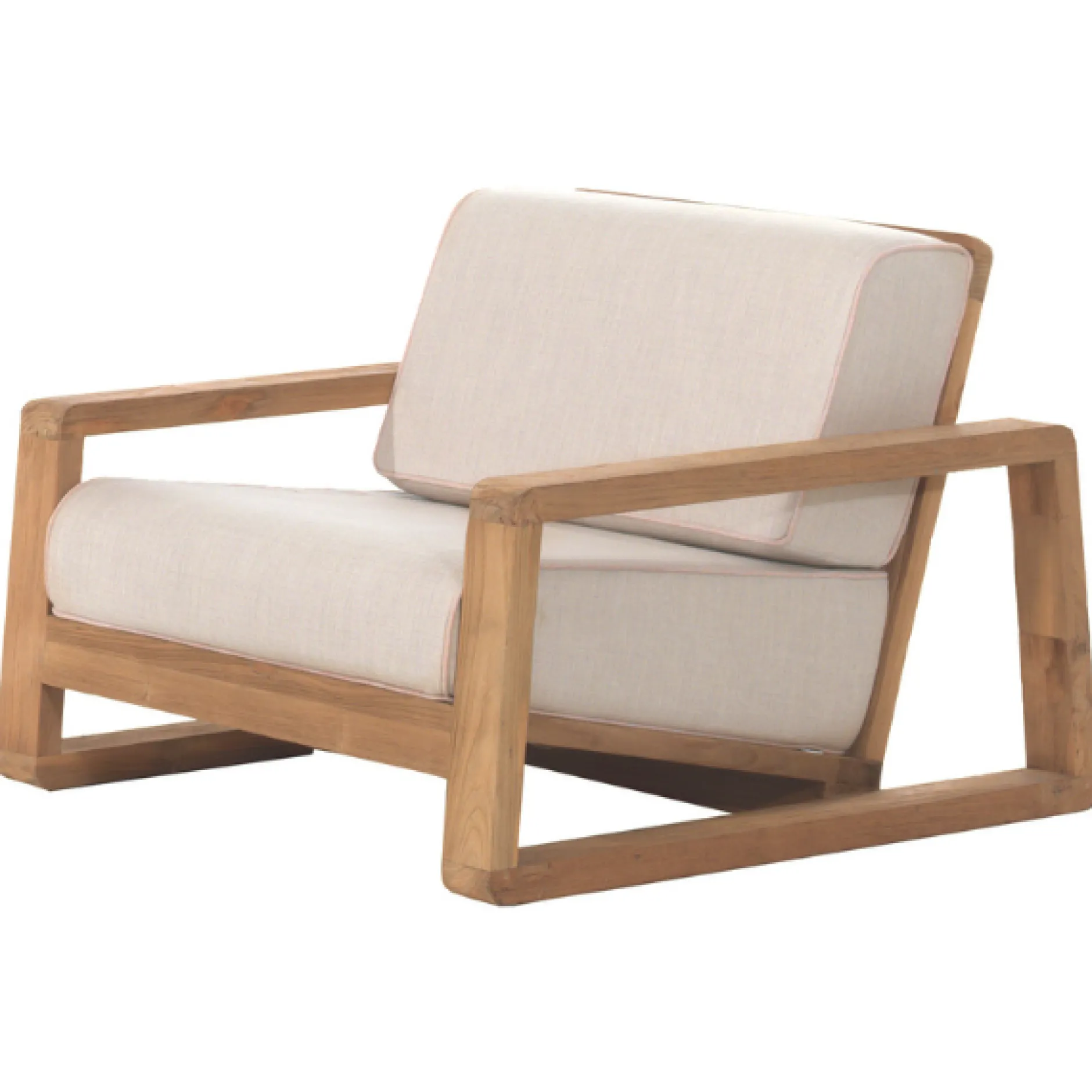 Garten-Sessel London Gescova - Teakholz & Sunbrella - 82x98x68cm - Beige Braun