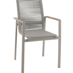 Gartenstuhl Arriba Gescova - Beige Aluminium mit Teak - 55x60x87cm