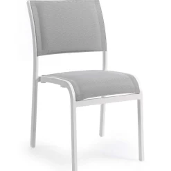 Gartenstuhl Azur Gescova - Aluminium Weiß - 60x58x85 cm - Grau/Weiß