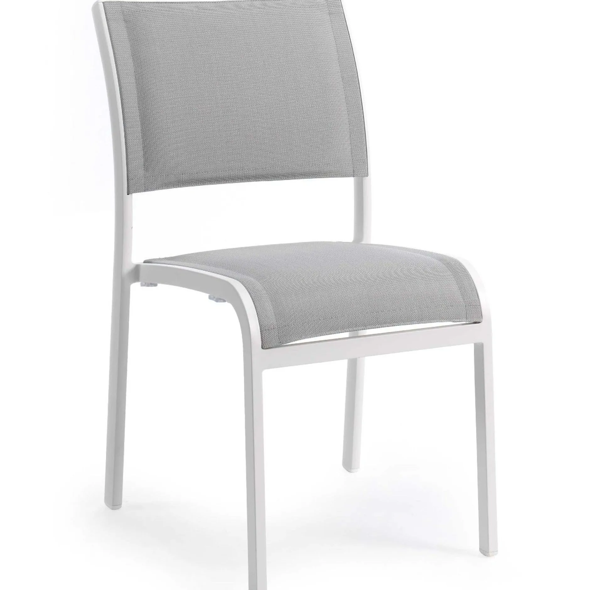 Gartenstuhl Azur Gescova - Aluminium Weiß - 60x58x85 cm - Grau/Weiß