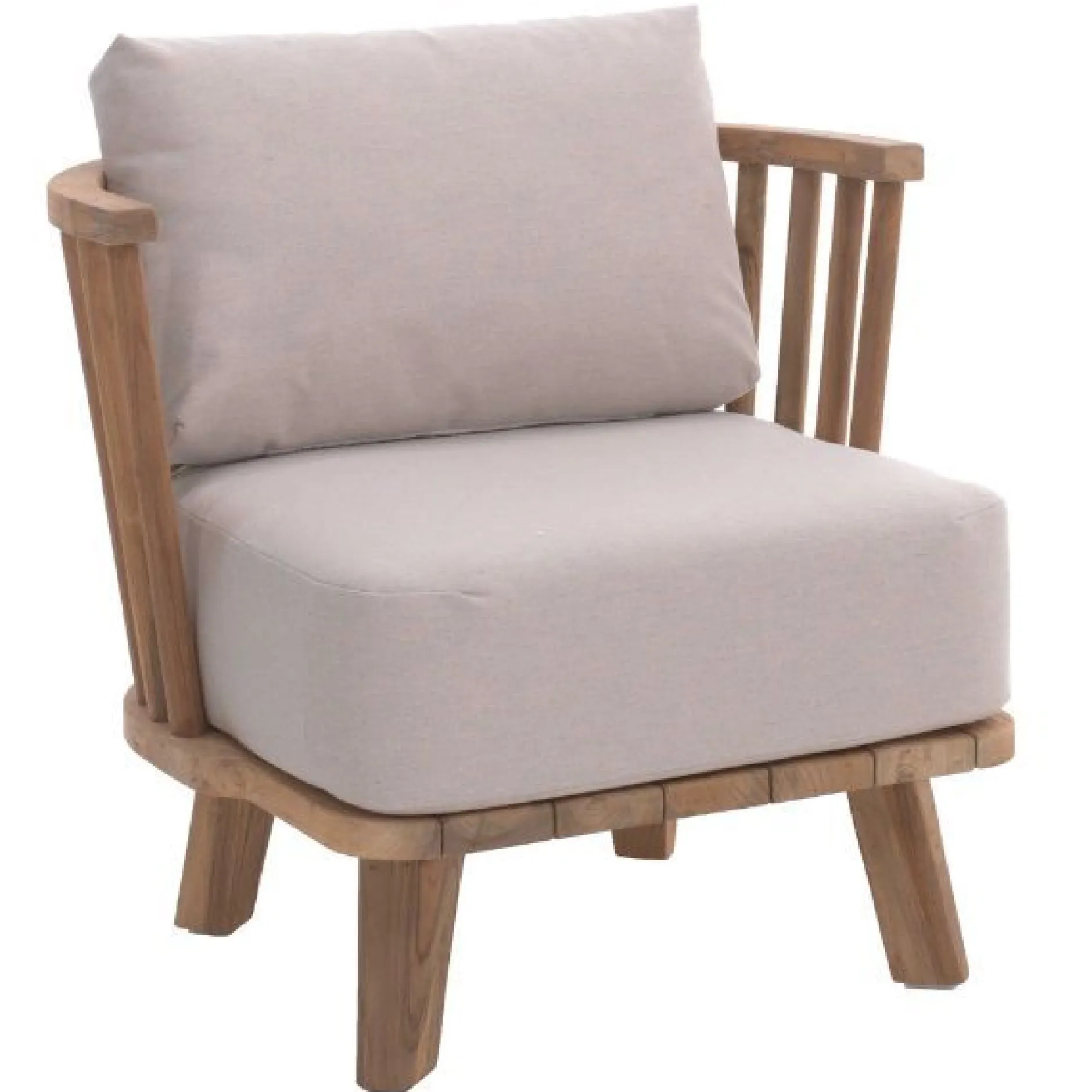 Gartenstuhl Fez Gescova - Teakholz mit Heritage Papyrus Kissen - Beige