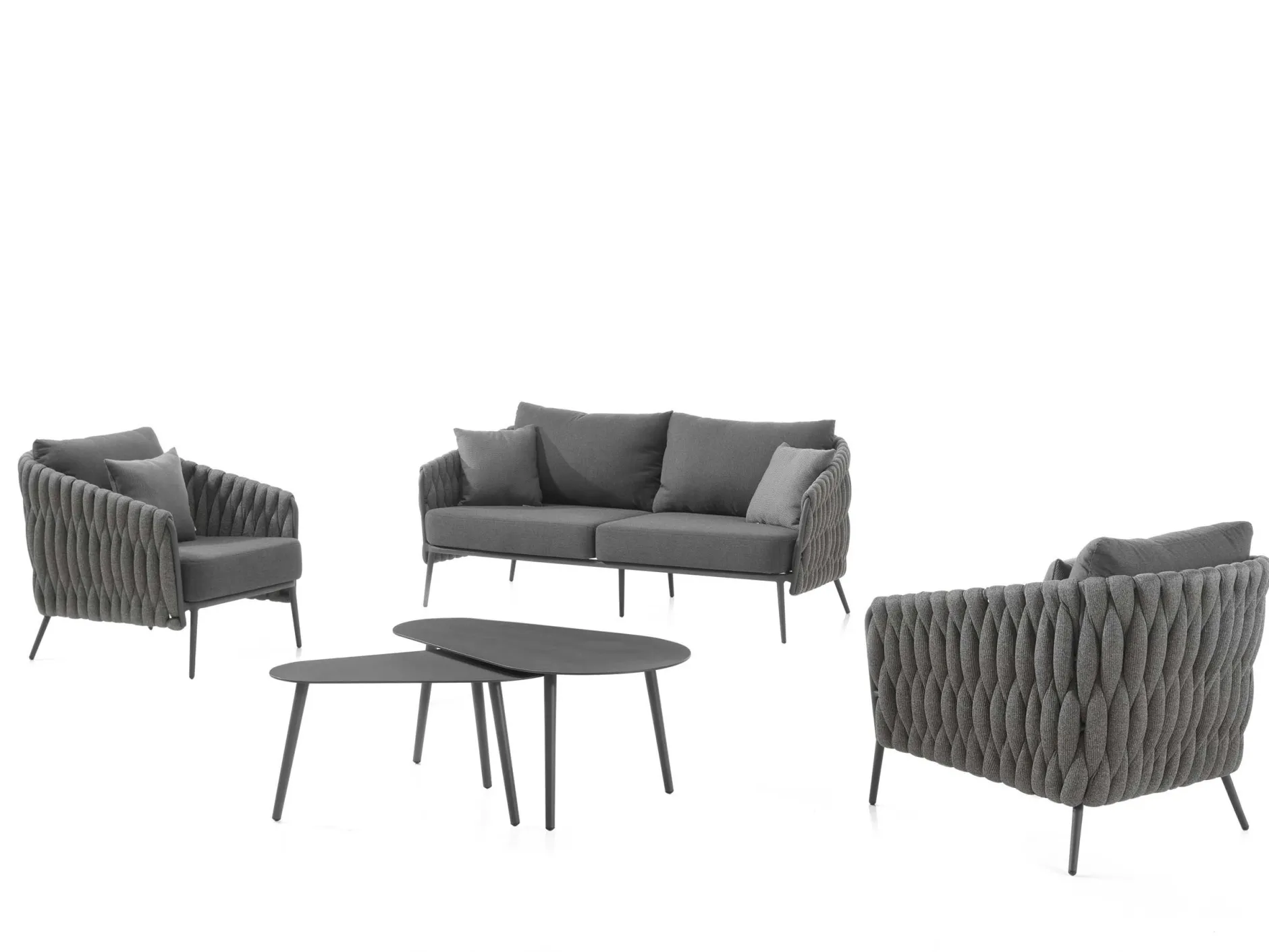 Gartenstuhl Gabon gescova - Aluminium, Olefin, 61x57x86cm - Anthrazit