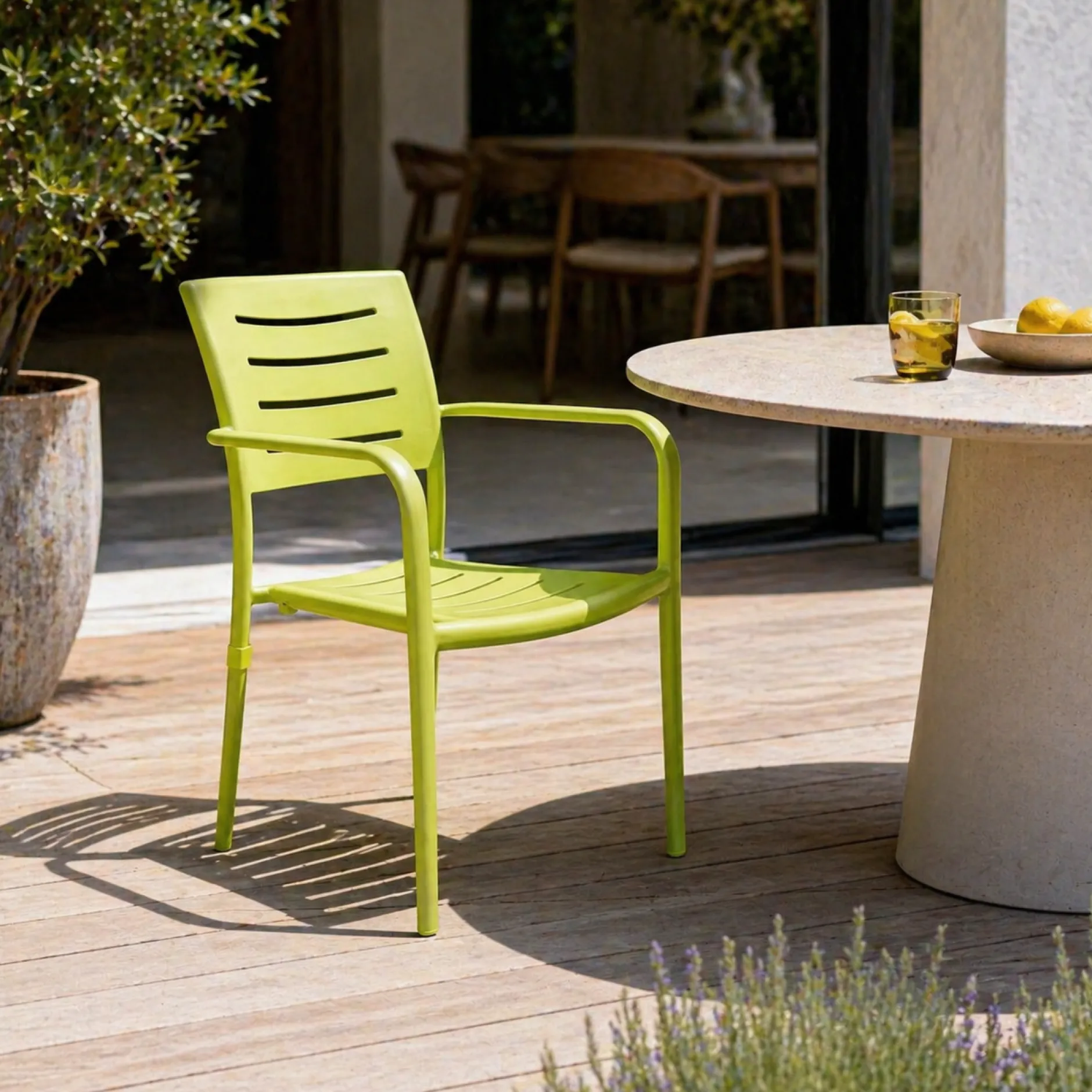Gartenstuhl Honoré Parisot - Aluminium - 56x58x80 cm - Limette
