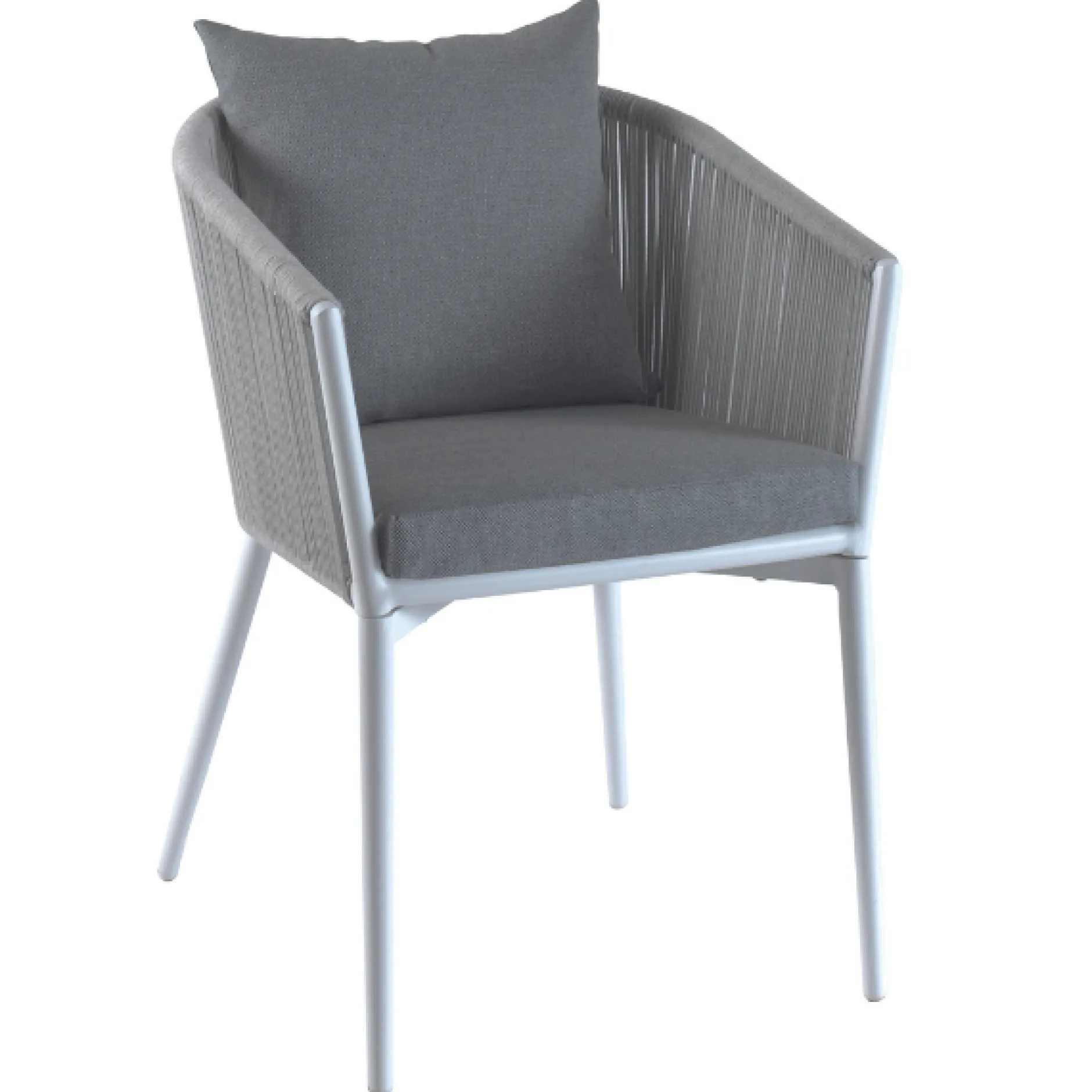 Gartenstuhl Juno Gescova - Aluminium weiß, Olefin grau