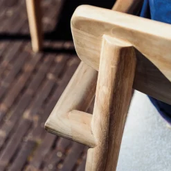 Gartenstuhl Leandro gescova – Teakholz mit Sitzkissen – 56x57x82 cm – Braun