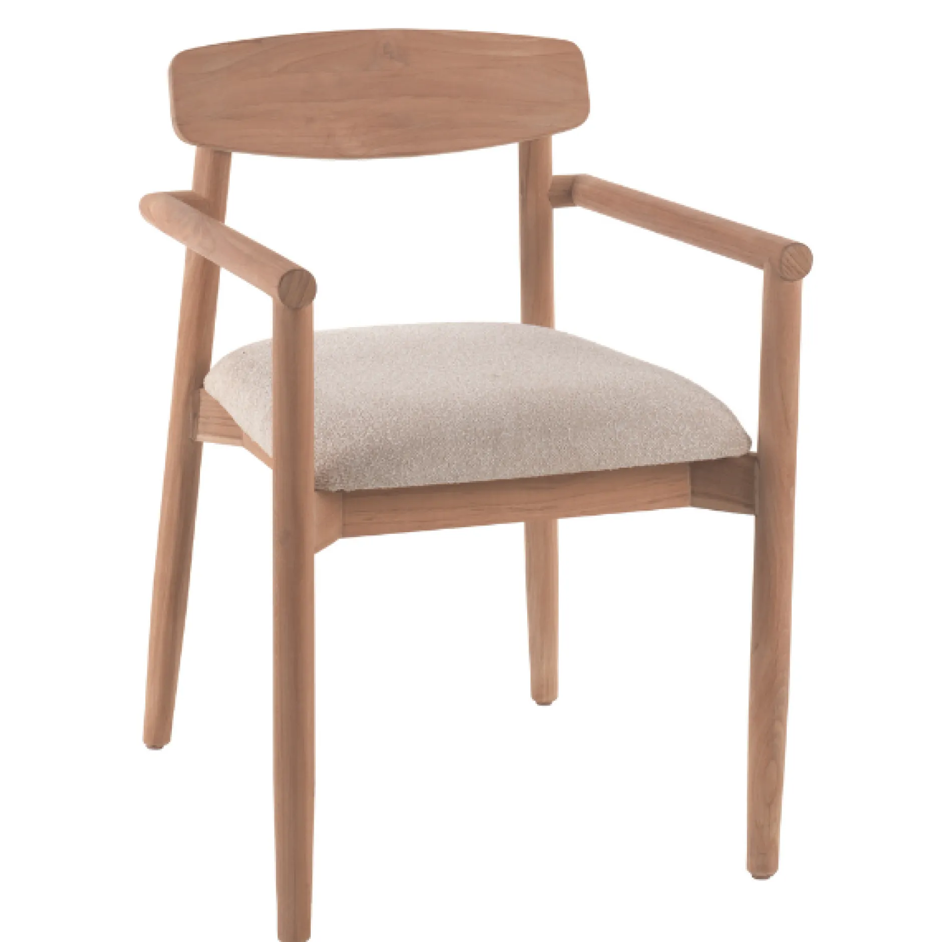 Gartenstuhl Leandro gescova – Teakholz mit Sitzkissen – 56x57x82 cm – Braun