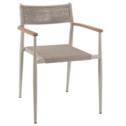Gartenstuhl Leo gescova - stapelbar - 58x60x79cm - beige Aluminium und geflochtenes Seil
