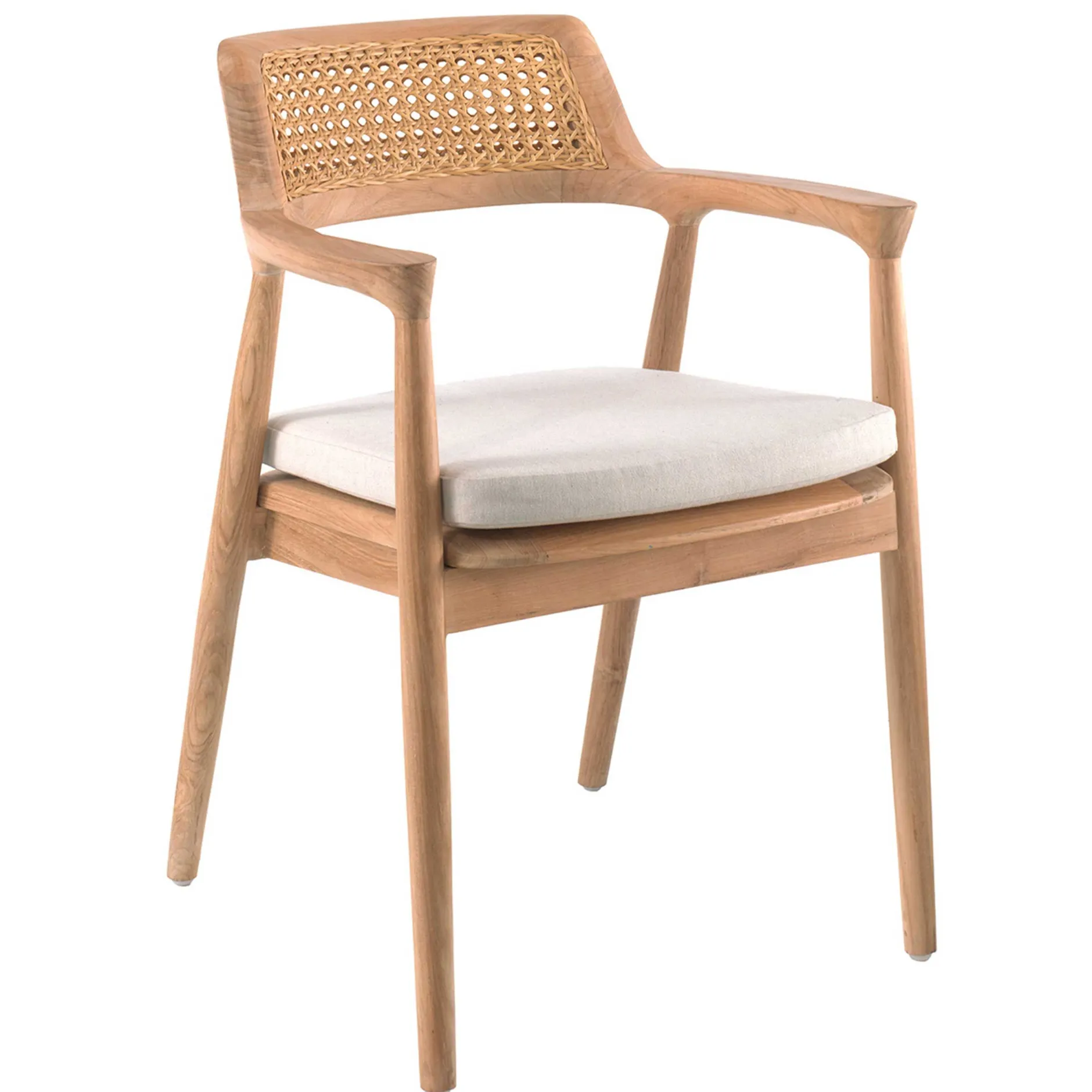 Gartenstuhl Lombok Gescova – Teakholz und Rattan – 60x57x82 cm – Braun