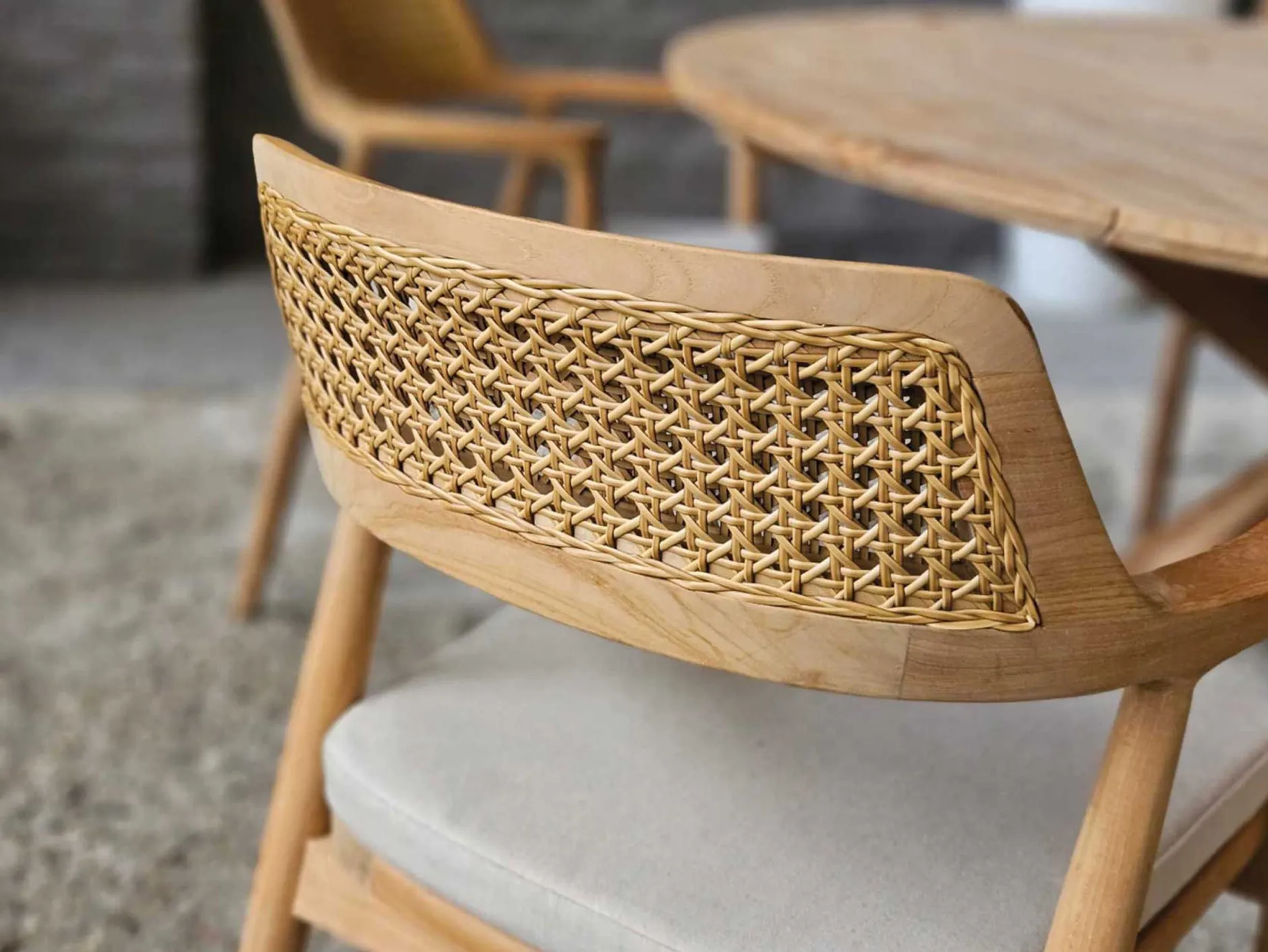 Gartenstuhl Lombok Gescova – Teakholz und Rattan – 60x57x82 cm – Braun