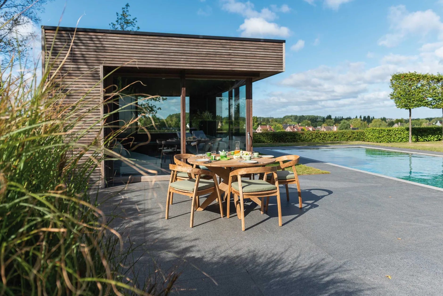 Gartenstuhl Makassar Gescova - Massives Teakholz - Naturbraun