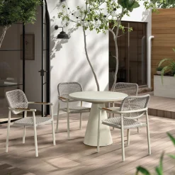 Gartenstuhl Midleton gescova - Aluminium sandfarben - 58x55x87 cm - Beige