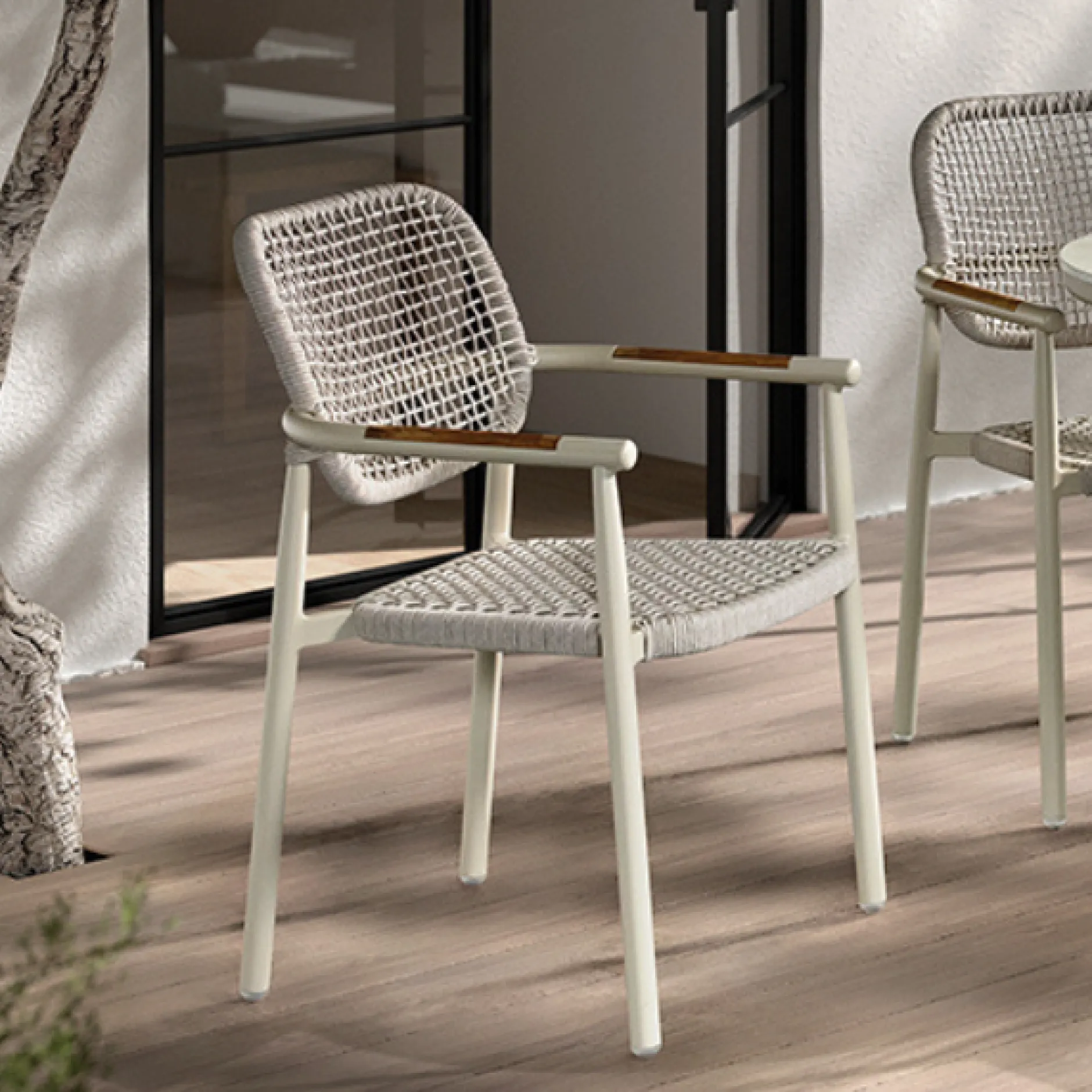 Gartenstuhl Midleton gescova - Aluminium sandfarben - 58x55x87 cm - Beige